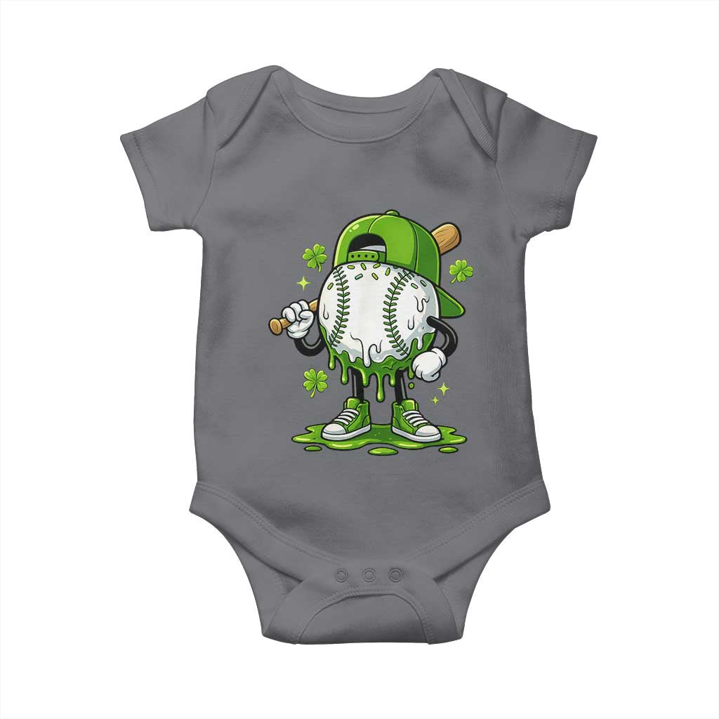 Baseball Drip Icecream Baby Onesie Youth Boy St Patricks Day Shamrock Green