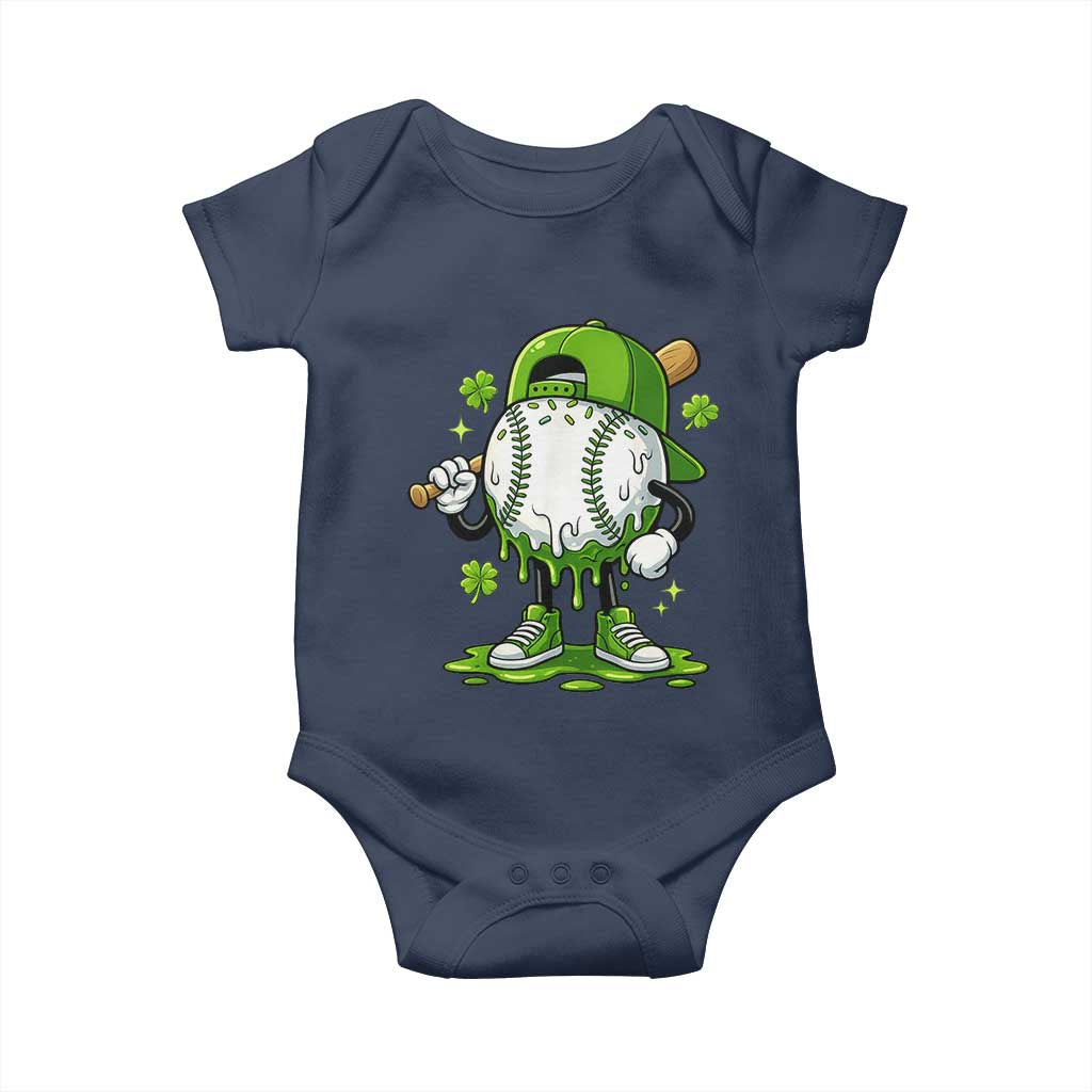 Baseball Drip Icecream Baby Onesie Youth Boy St Patricks Day Shamrock Green