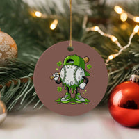 Baseball Drip Icecream Ceramic Ornament Youth Boy St Patricks Day Shamrock Green