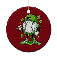 Baseball Drip Icecream Ceramic Ornament Youth Boy St Patricks Day Shamrock Green