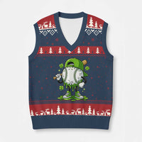 Baseball Drip Icecream V-Neck Knit Sweater Vest Youth Boy St Patricks Day Shamrock Green