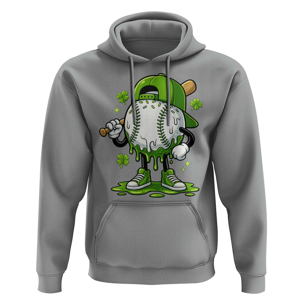 Baseball Drip Icecream Hoodie Youth Boy St Patricks Day Shamrock Green