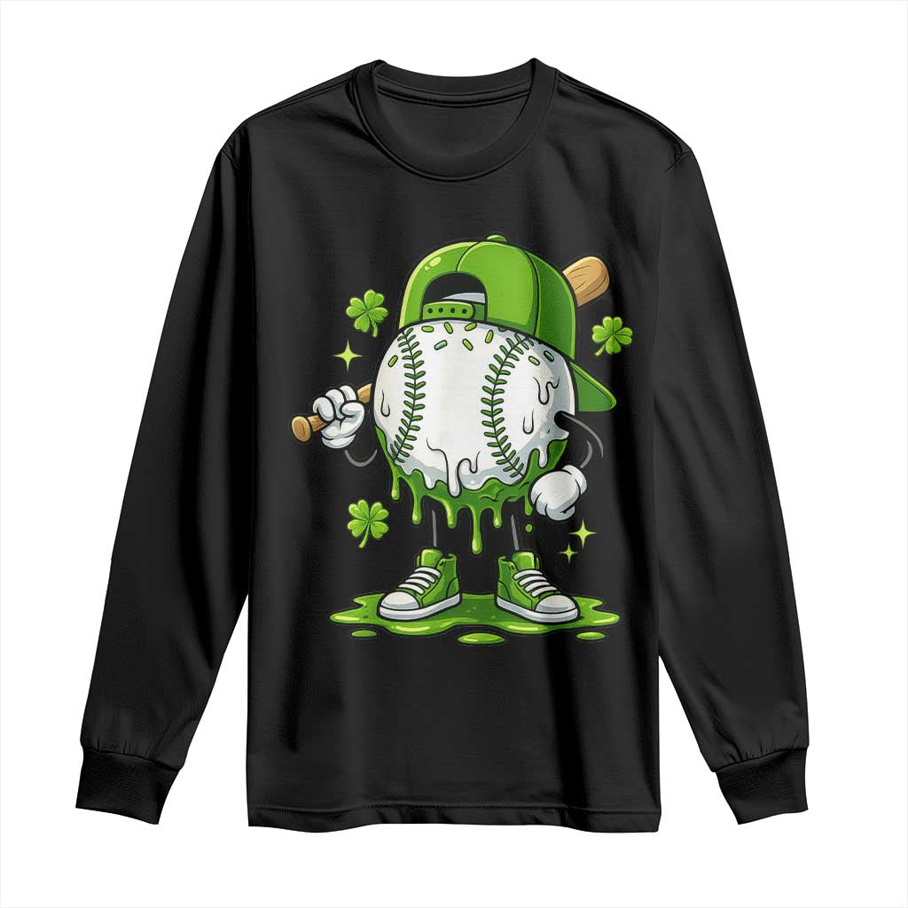 Baseball Drip Icecream Long Sleeve Shirt Youth Boy St Patricks Day Shamrock Green