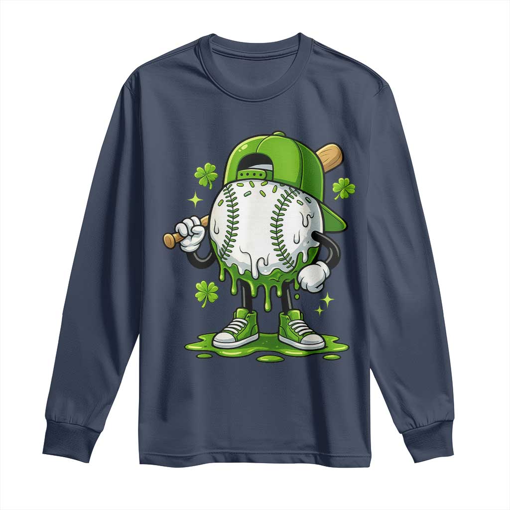 Baseball Drip Icecream Long Sleeve Shirt Youth Boy St Patricks Day Shamrock Green