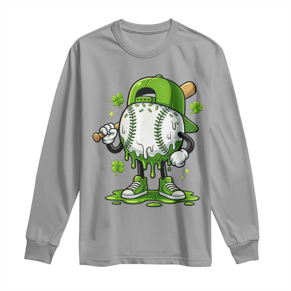 Baseball Drip Icecream Long Sleeve Shirt Youth Boy St Patricks Day Shamrock Green