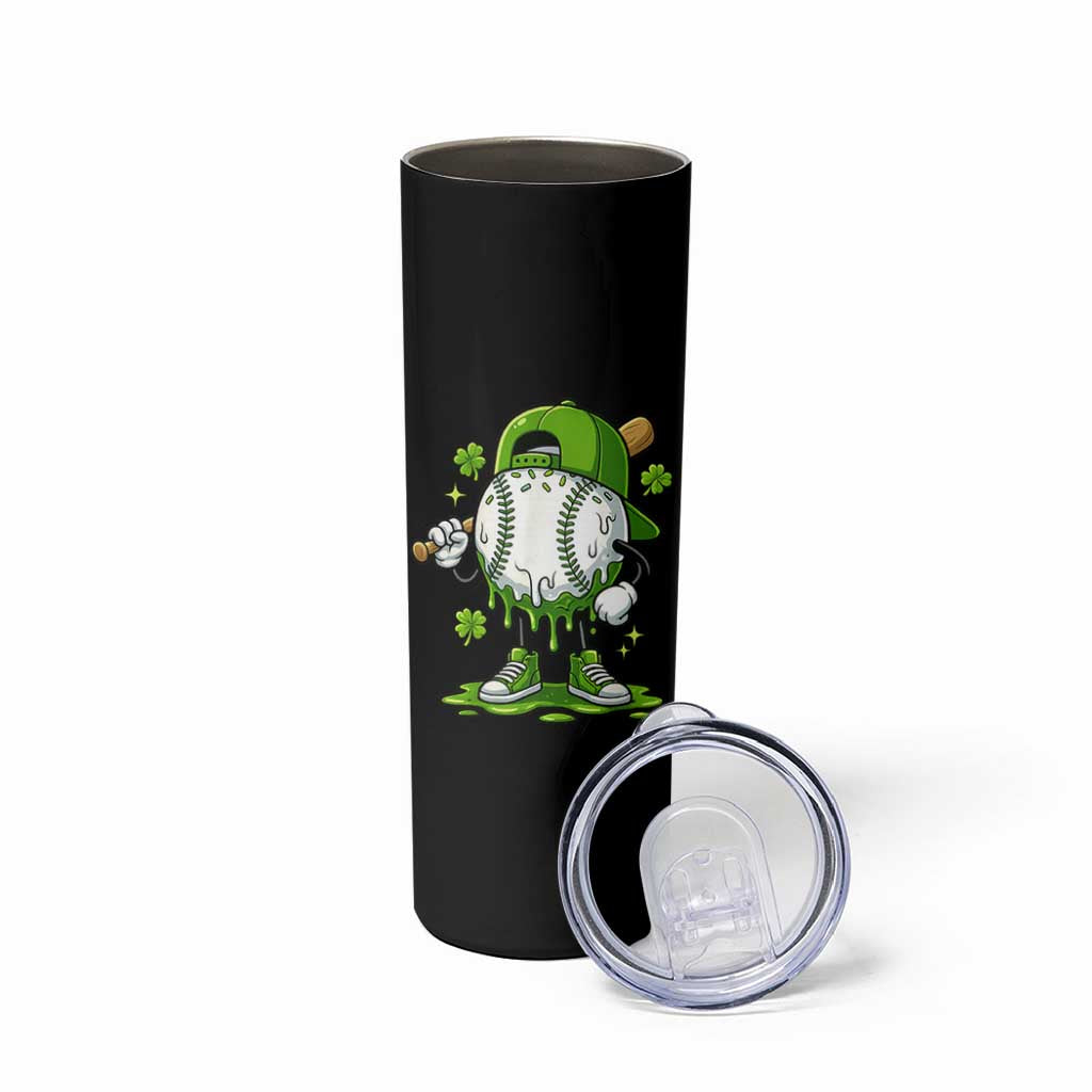 Baseball Drip Icecream Skinny Tumbler Youth Boy St Patricks Day Shamrock Green