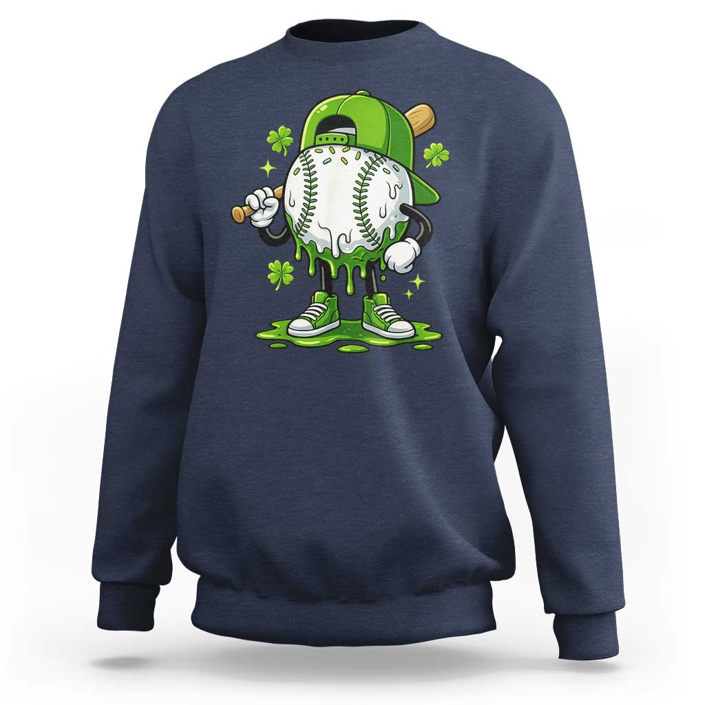 Baseball Drip Icecream Sweatshirt Youth Boy St Patricks Day Shamrock Green