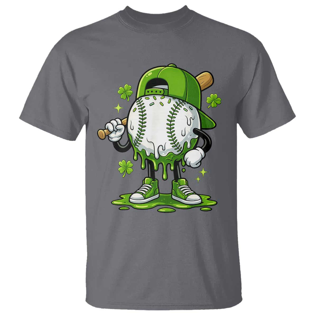 Baseball Drip Icecream T Shirt Youth Boy St Patricks Day Shamrock Green