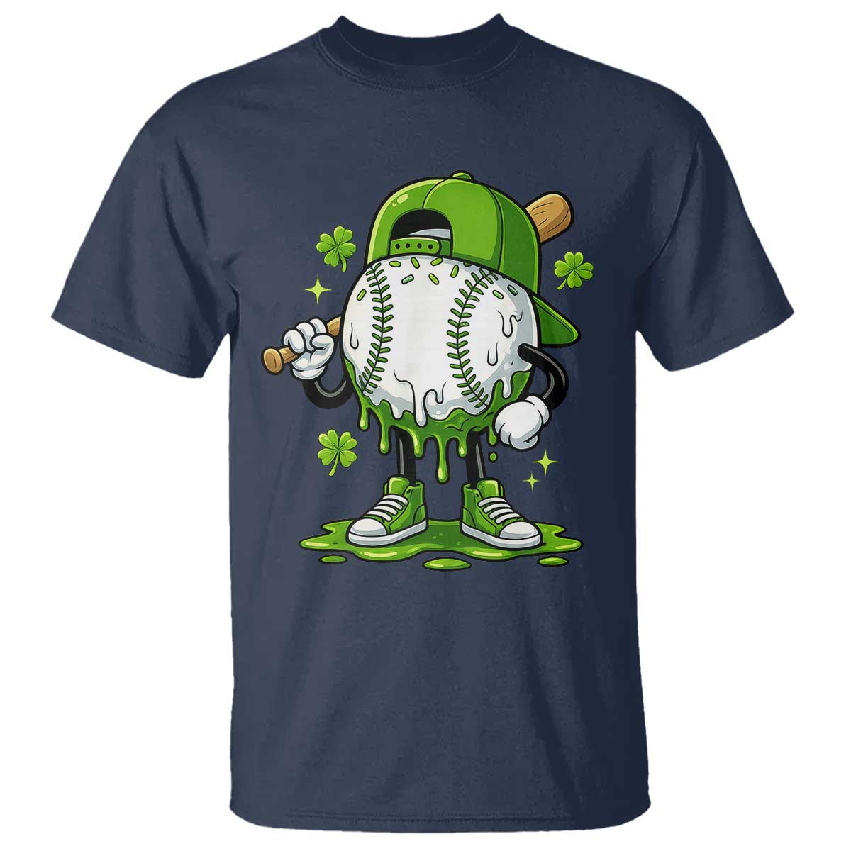 Baseball Drip Icecream T Shirt Youth Boy St Patricks Day Shamrock Green