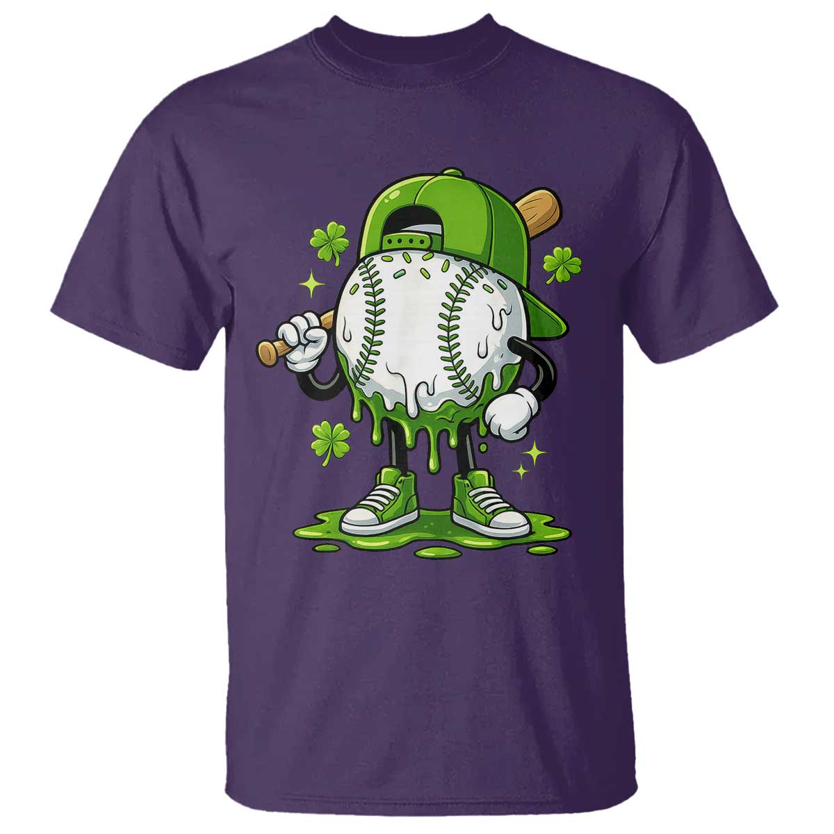 Baseball Drip Icecream T Shirt Youth Boy St Patricks Day Shamrock Green