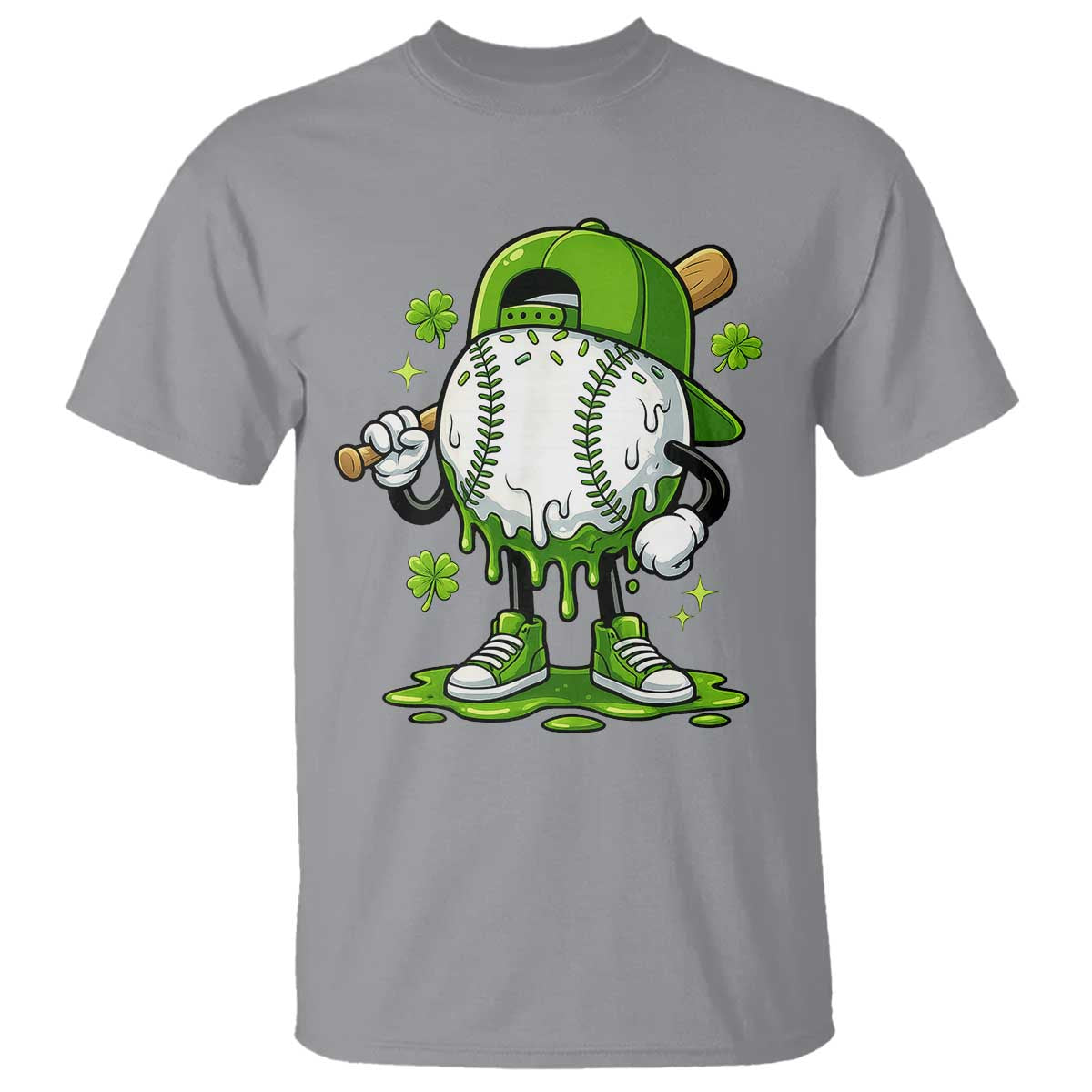 Baseball Drip Icecream T Shirt Youth Boy St Patricks Day Shamrock Green