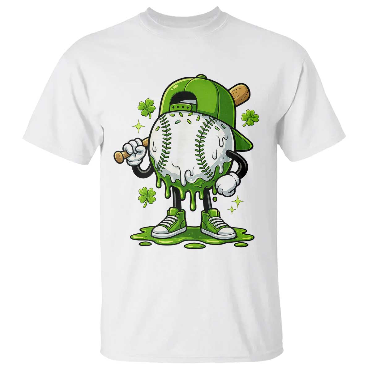 Baseball Drip Icecream T Shirt Youth Boy St Patricks Day Shamrock Green