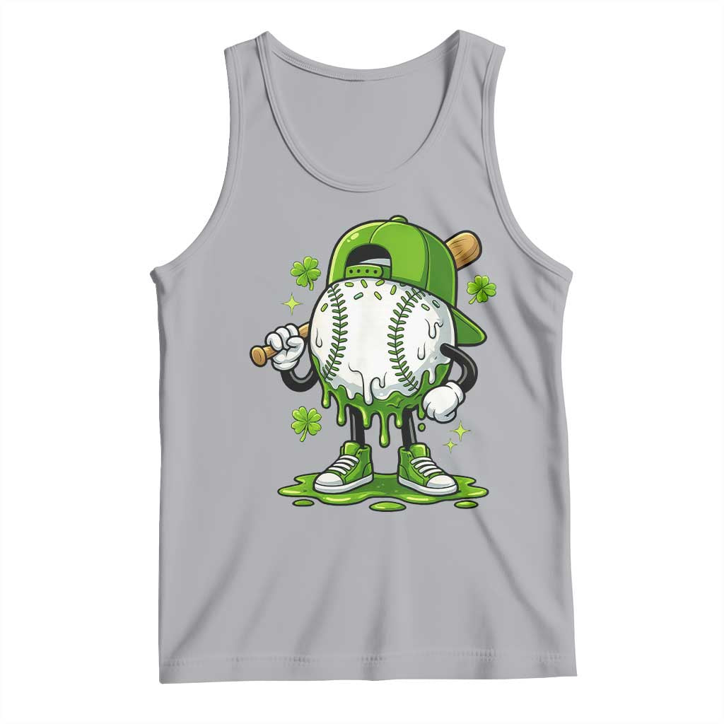 Baseball Drip Icecream Tank Top Youth Boy St Patricks Day Shamrock Green