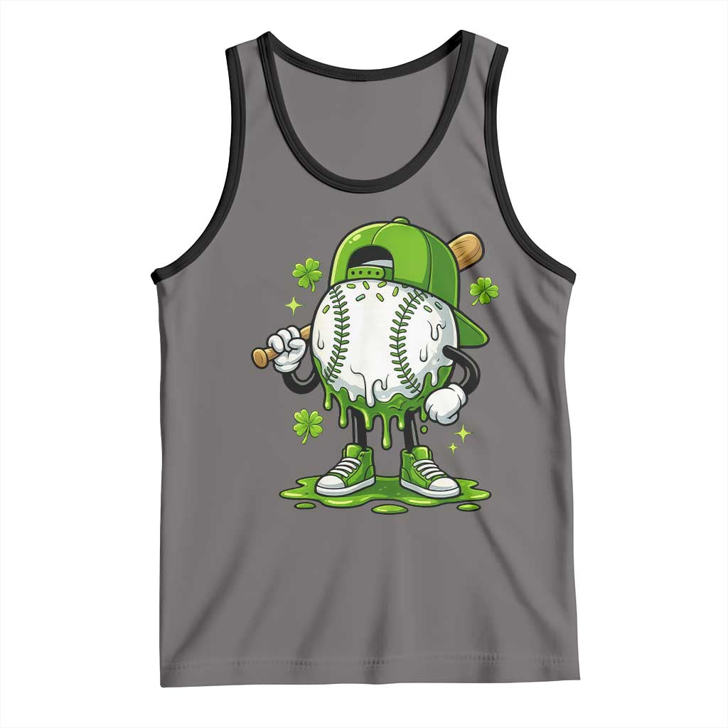 Baseball Drip Icecream Tank Top Youth Boy St Patricks Day Shamrock Green