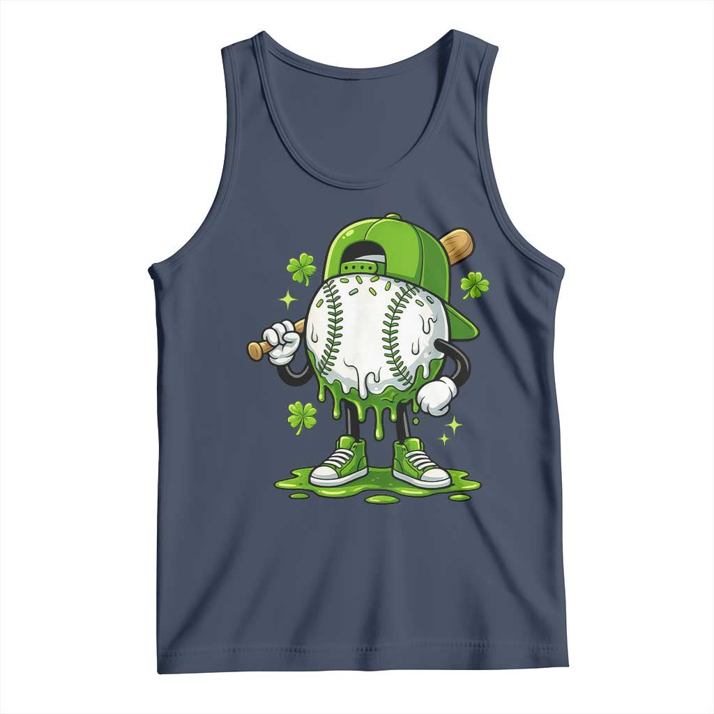 Baseball Drip Icecream Tank Top Youth Boy St Patricks Day Shamrock Green
