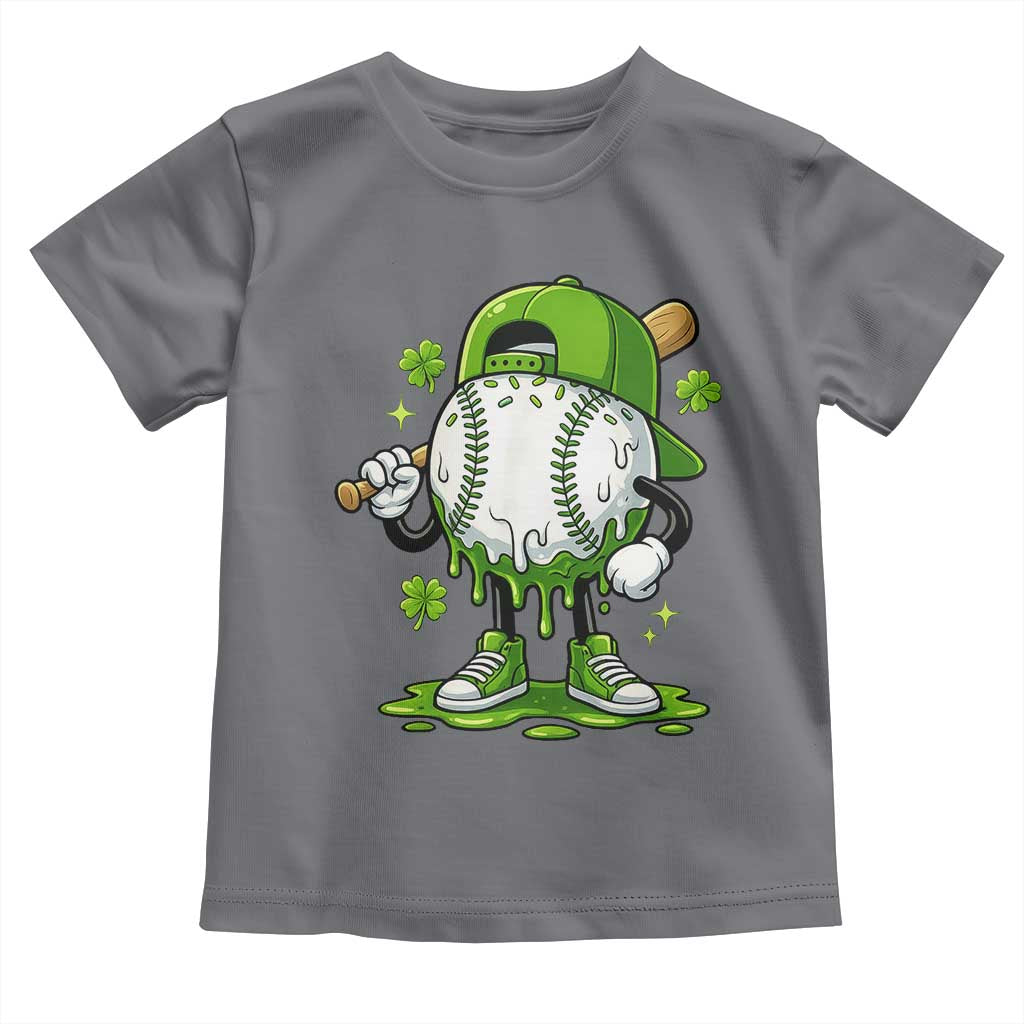 Baseball Drip Icecream Toddler T Shirt Youth Boy St Patricks Day Shamrock Green