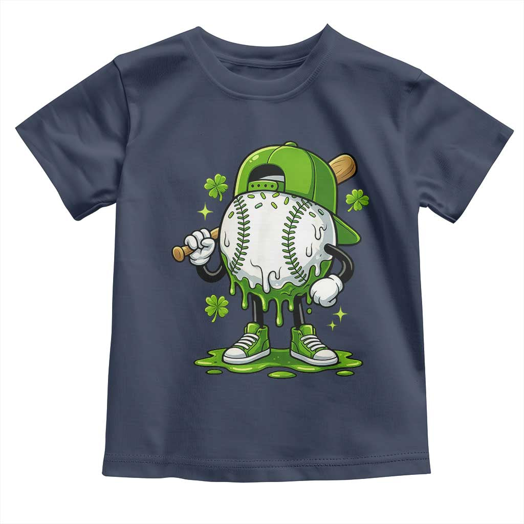 Baseball Drip Icecream Toddler T Shirt Youth Boy St Patricks Day Shamrock Green