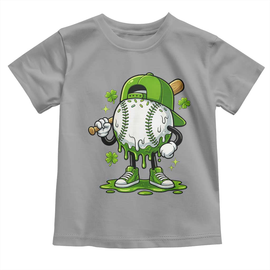 Baseball Drip Icecream Toddler T Shirt Youth Boy St Patricks Day Shamrock Green