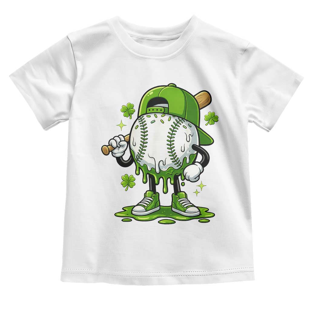 Baseball Drip Icecream Toddler T Shirt Youth Boy St Patricks Day Shamrock Green