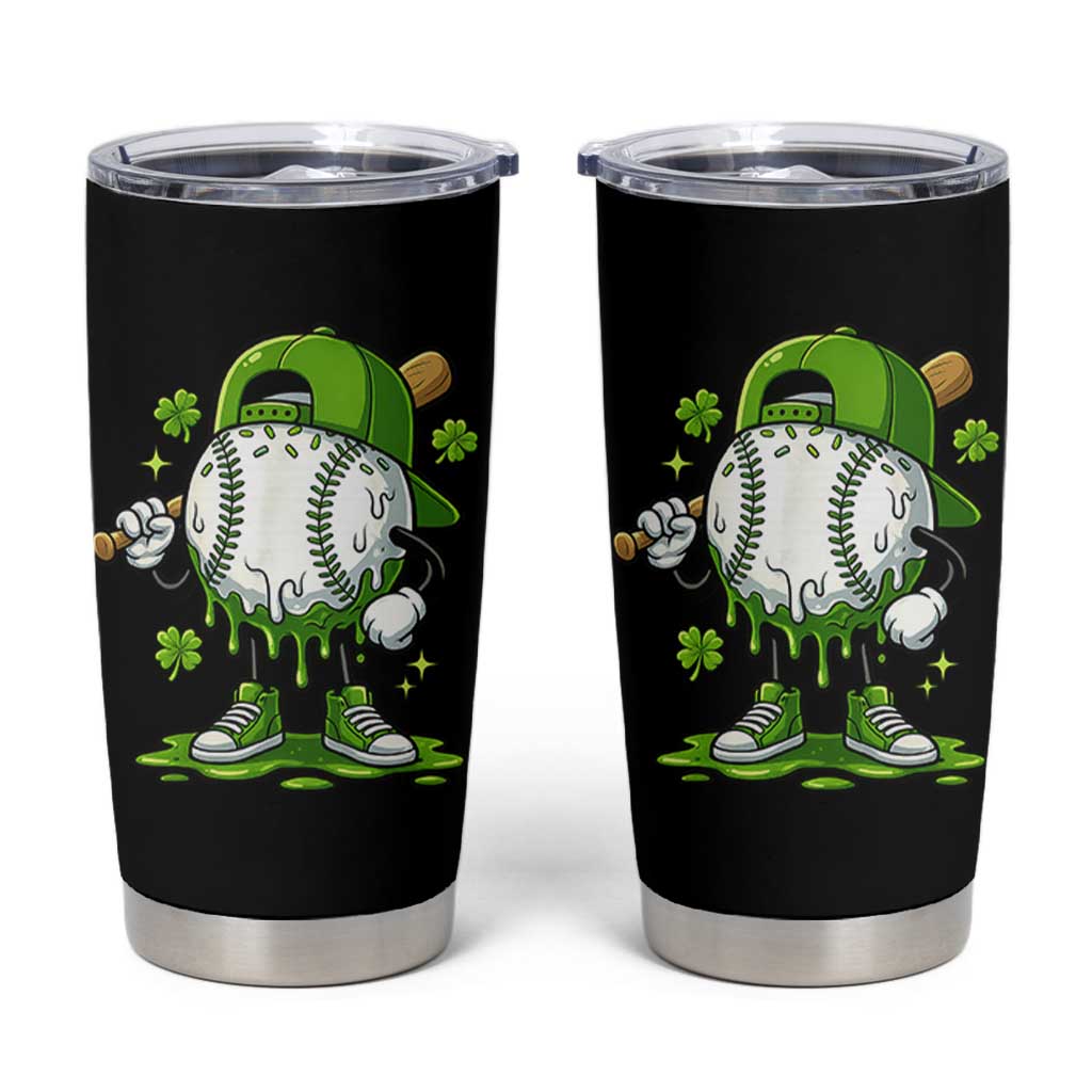 Baseball Drip Icecream Tumbler Cup Youth Boy St Patricks Day Shamrock Green