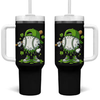 Baseball Drip Icecream Tumbler With Handle Youth Boy St Patricks Day Shamrock Green