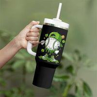 Baseball Drip Icecream Tumbler With Handle Youth Boy St Patricks Day Shamrock Green