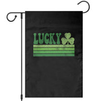 Retro Lucky Garden Flag St Patricks Day Irish Shamrock