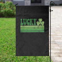 Retro Lucky Garden Flag St Patricks Day Irish Shamrock