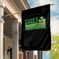 Retro Lucky Garden Flag St Patricks Day Irish Shamrock