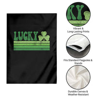 Retro Lucky Garden Flag St Patricks Day Irish Shamrock