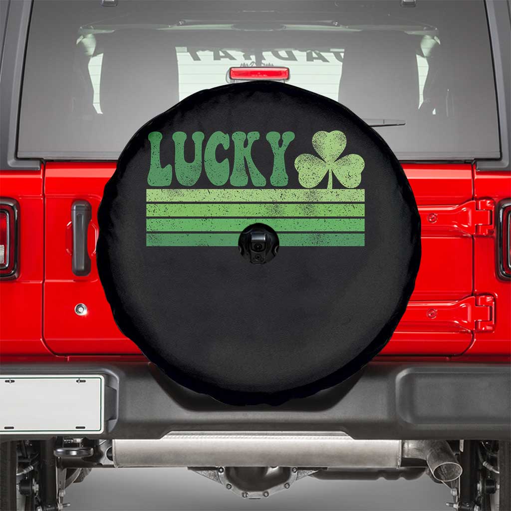 Retro Lucky Spare Tire Cover St Patricks Day Irish Shamrock