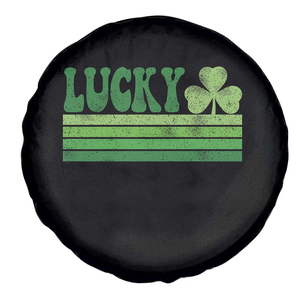 Retro Lucky Spare Tire Cover St Patricks Day Irish Shamrock