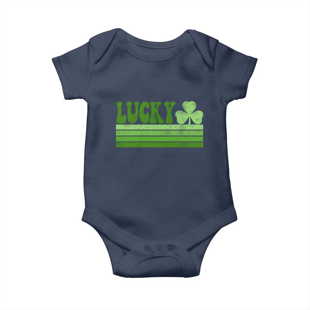 Retro Lucky Baby Onesie St Patricks Day Irish Shamrock