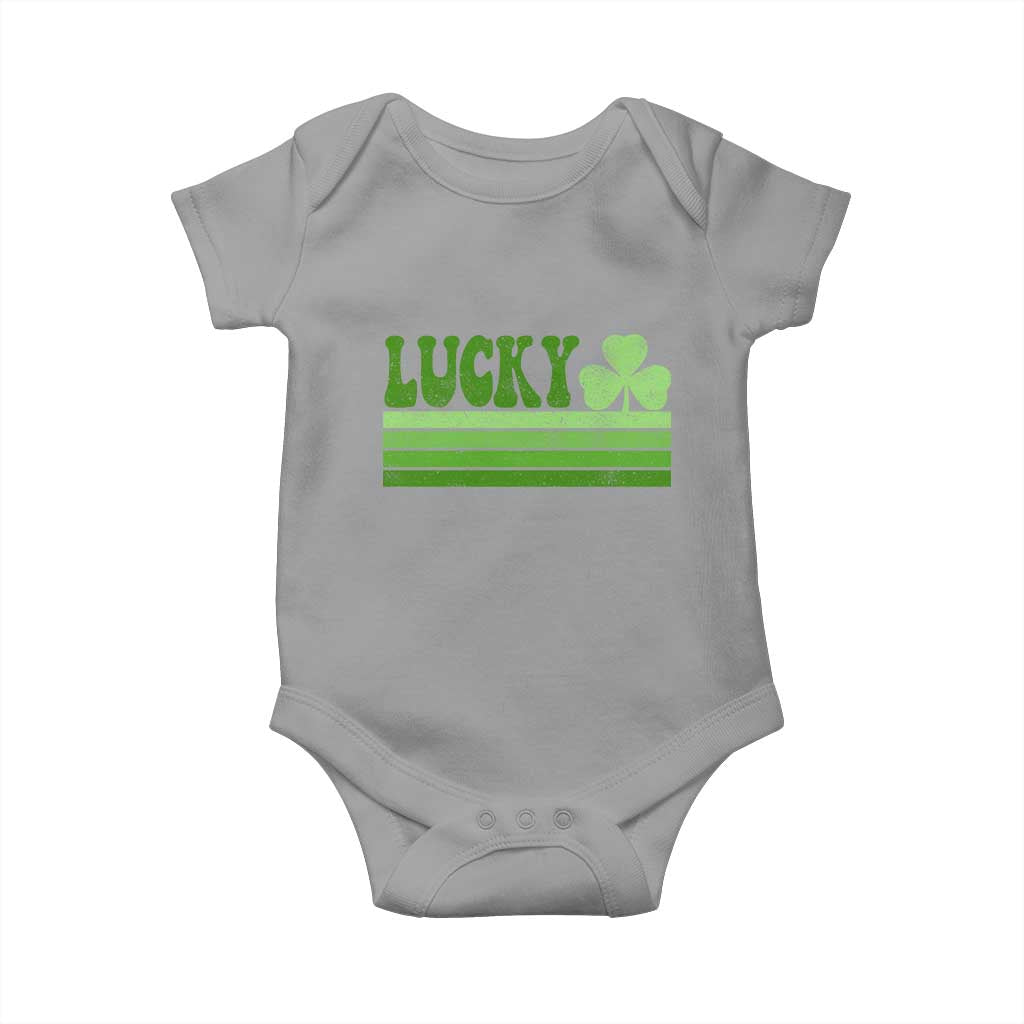 Retro Lucky Baby Onesie St Patricks Day Irish Shamrock