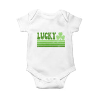 Retro Lucky Baby Onesie St Patricks Day Irish Shamrock