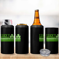 Retro Lucky 4 in 1 Can Cooler Tumbler St Patricks Day Irish Shamrock