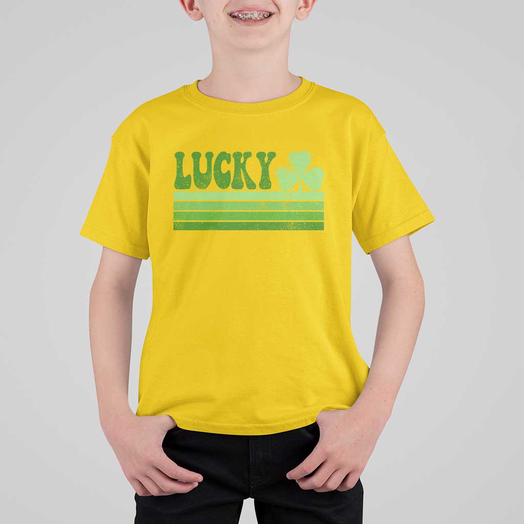 Retro Lucky T Shirt For Kid St Patricks Day Irish Shamrock