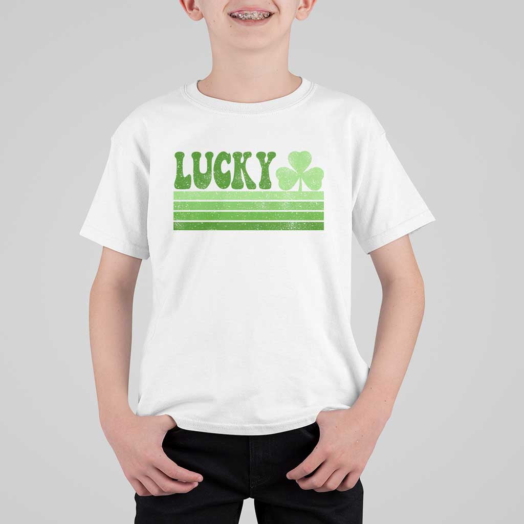 Retro Lucky T Shirt For Kid St Patricks Day Irish Shamrock