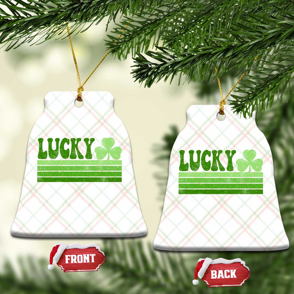 Retro Lucky Ceramic Ornament St Patricks Day Irish Shamrock