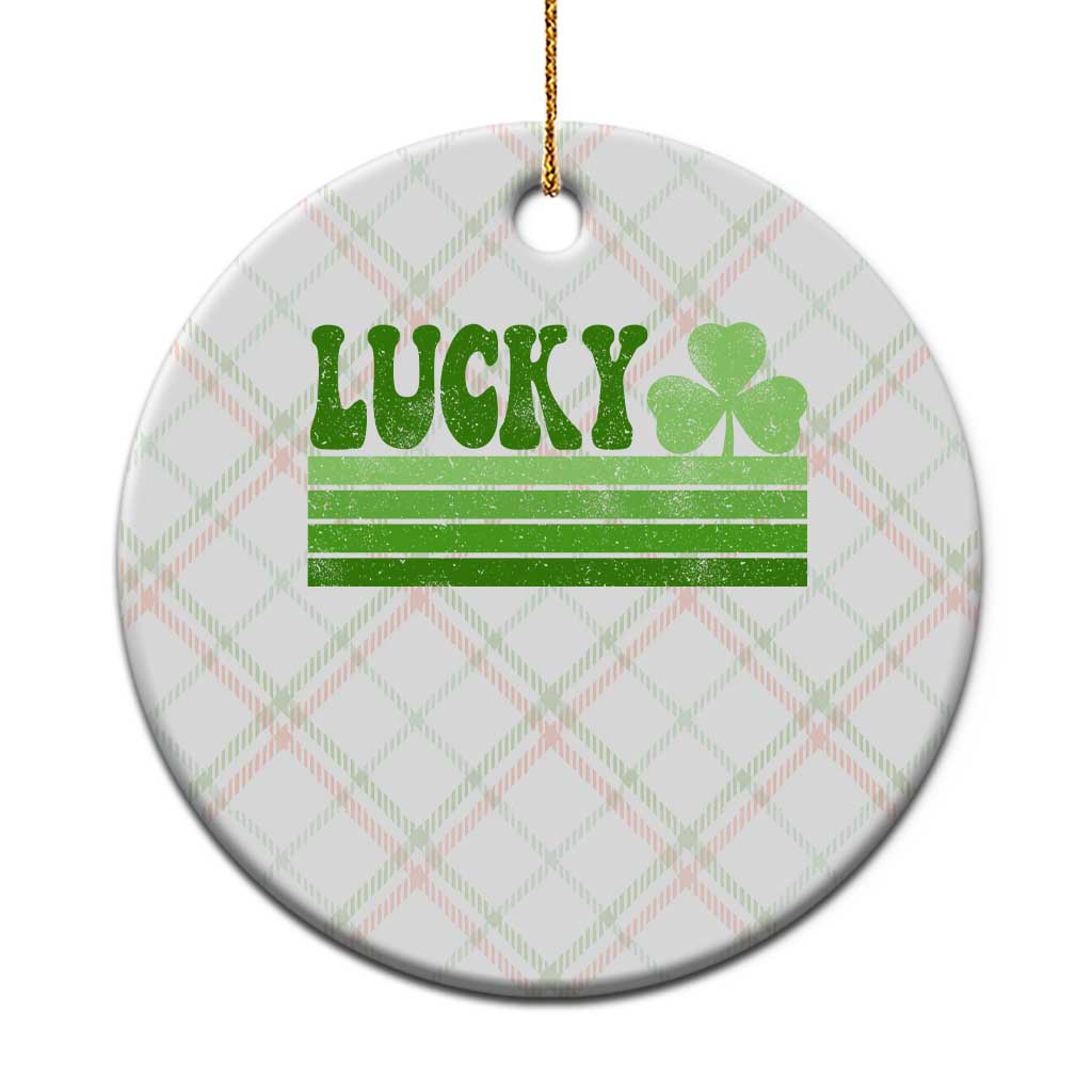 Retro Lucky Ceramic Ornament St Patricks Day Irish Shamrock