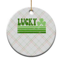 Retro Lucky Ceramic Ornament St Patricks Day Irish Shamrock