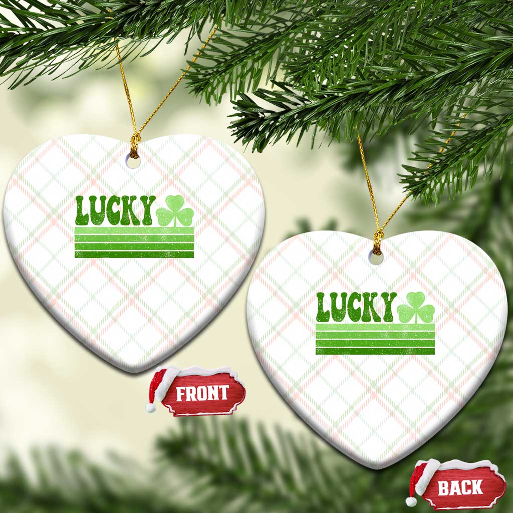 Retro Lucky Ceramic Ornament St Patricks Day Irish Shamrock