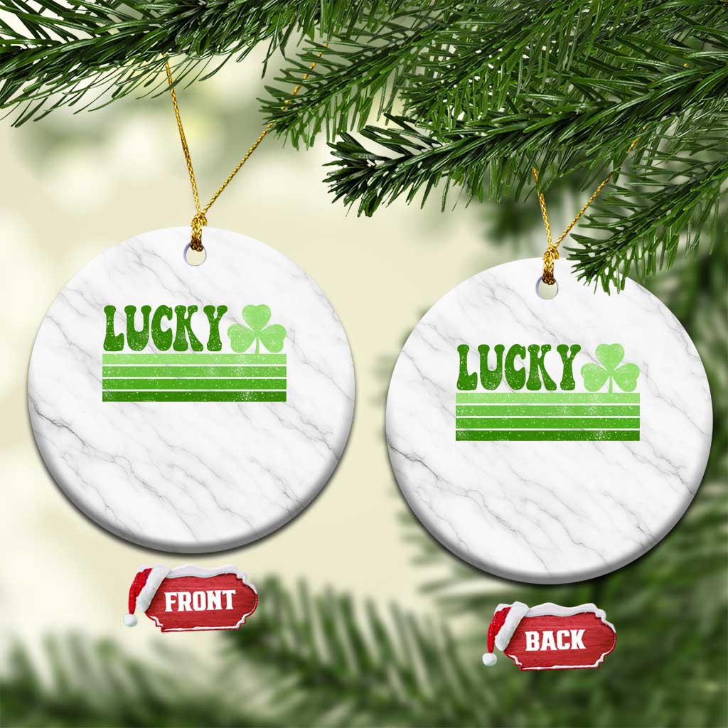 Retro Lucky Ceramic Ornament St Patricks Day Irish Shamrock