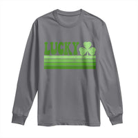 Retro Lucky Long Sleeve Shirt St Patricks Day Irish Shamrock