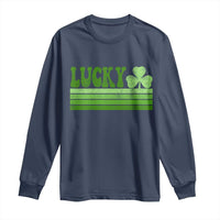 Retro Lucky Long Sleeve Shirt St Patricks Day Irish Shamrock
