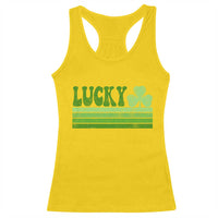 Retro Lucky Racerback Tank Top St Patricks Day Irish Shamrock