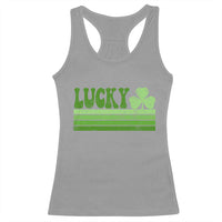 Retro Lucky Racerback Tank Top St Patricks Day Irish Shamrock