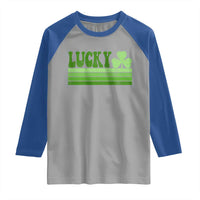 Retro Lucky Raglan Shirt St Patricks Day Irish Shamrock