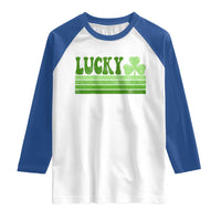 Retro Lucky Raglan Shirt St Patricks Day Irish Shamrock