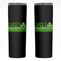 Retro Lucky Skinny Tumbler St Patricks Day Irish Shamrock